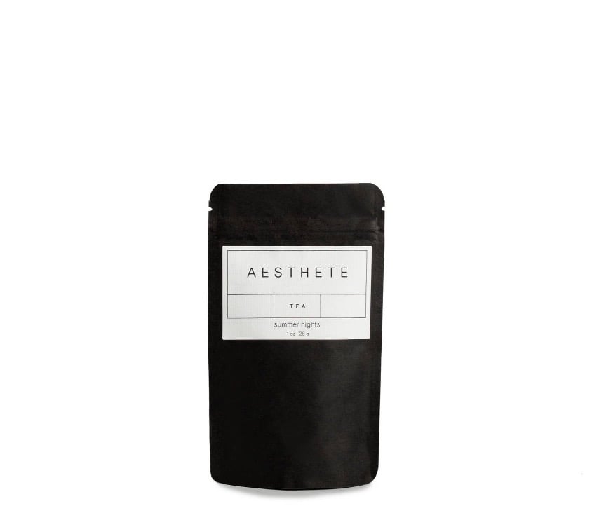 Aesthete tea blend in black bag with white background 